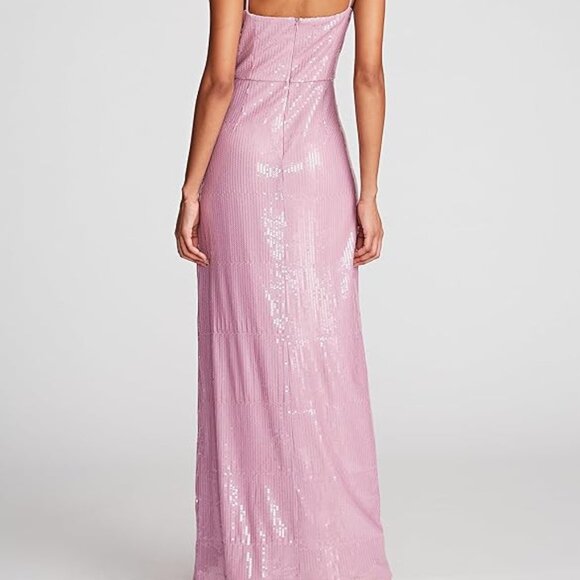 HALSTON Alania Gown in Stretch Sequin Wisteria Sz US 10 - Picture 3 of 3